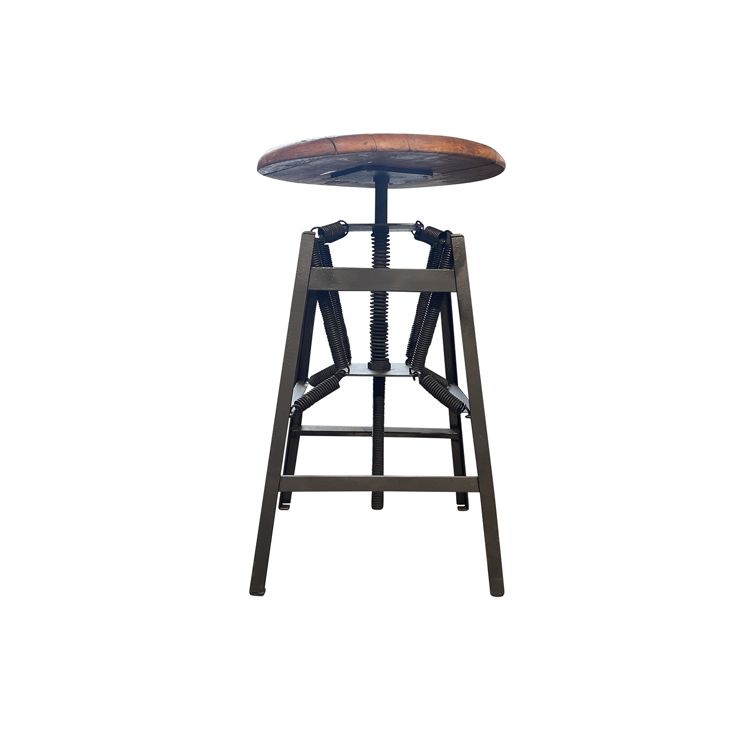 20th Century American Antique Industrial Metal Stool by Charles E. Miller