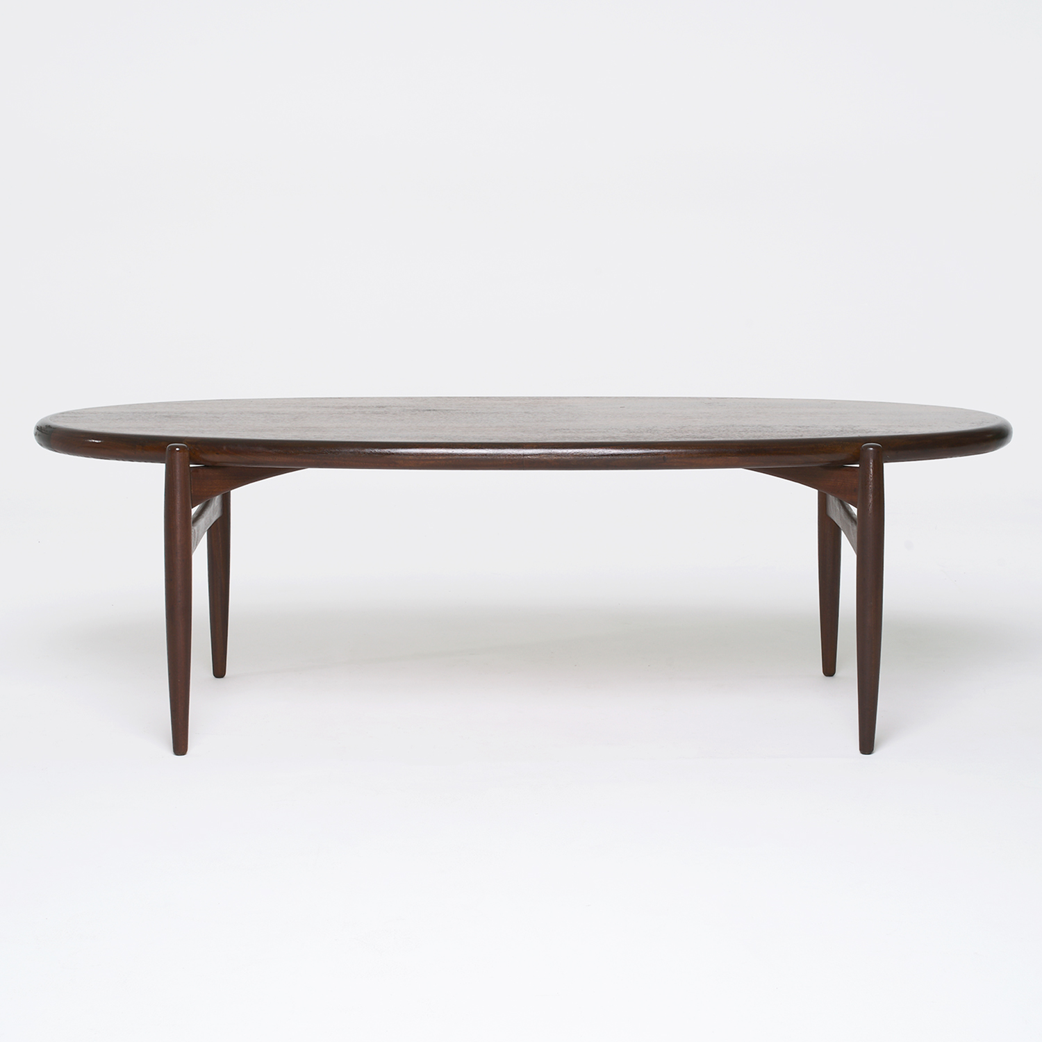20th Century Danish Teakwood Oval Sofa Table – Vintage Scandinavian Coffee Table