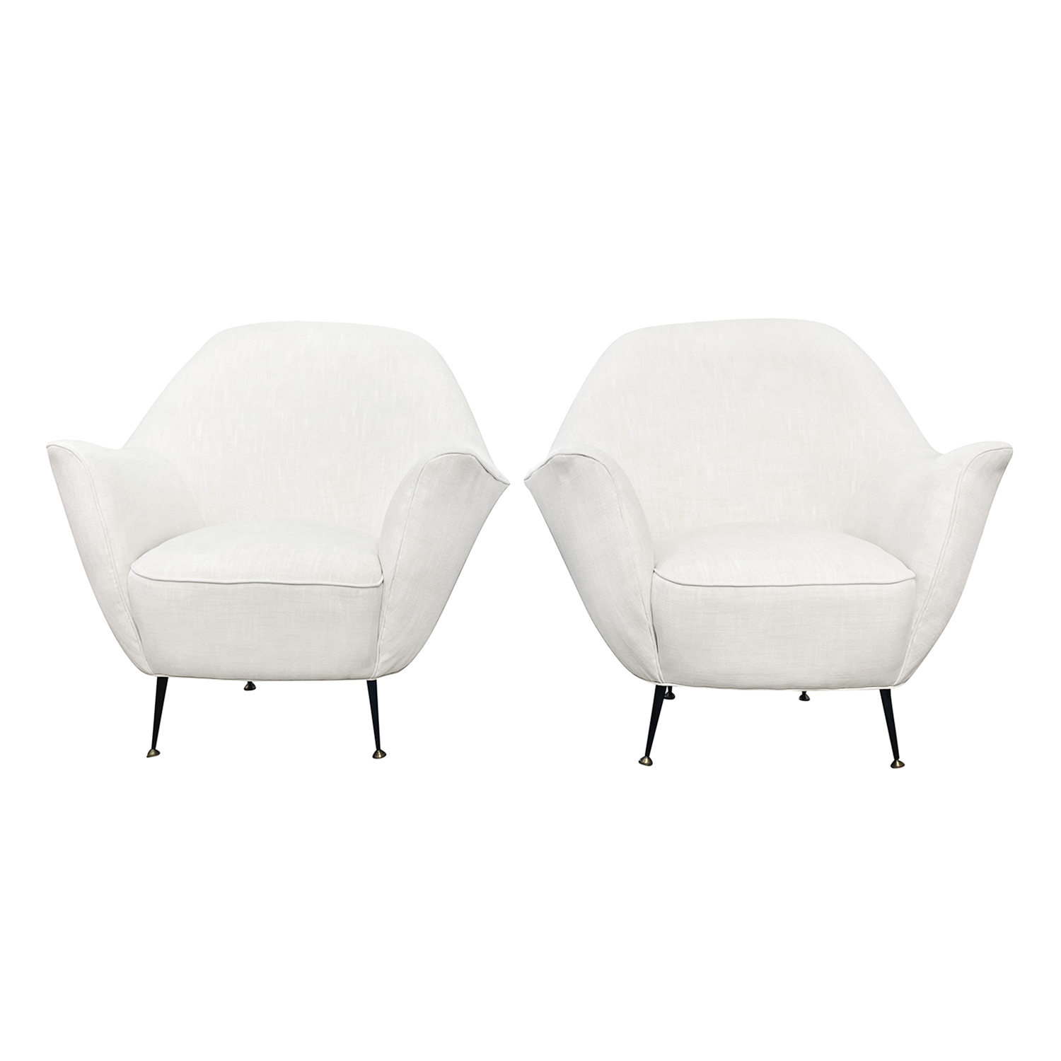 20th Century Italian Modern Pair of Vintage Sculptural Club Chairs by Ico Parisi
