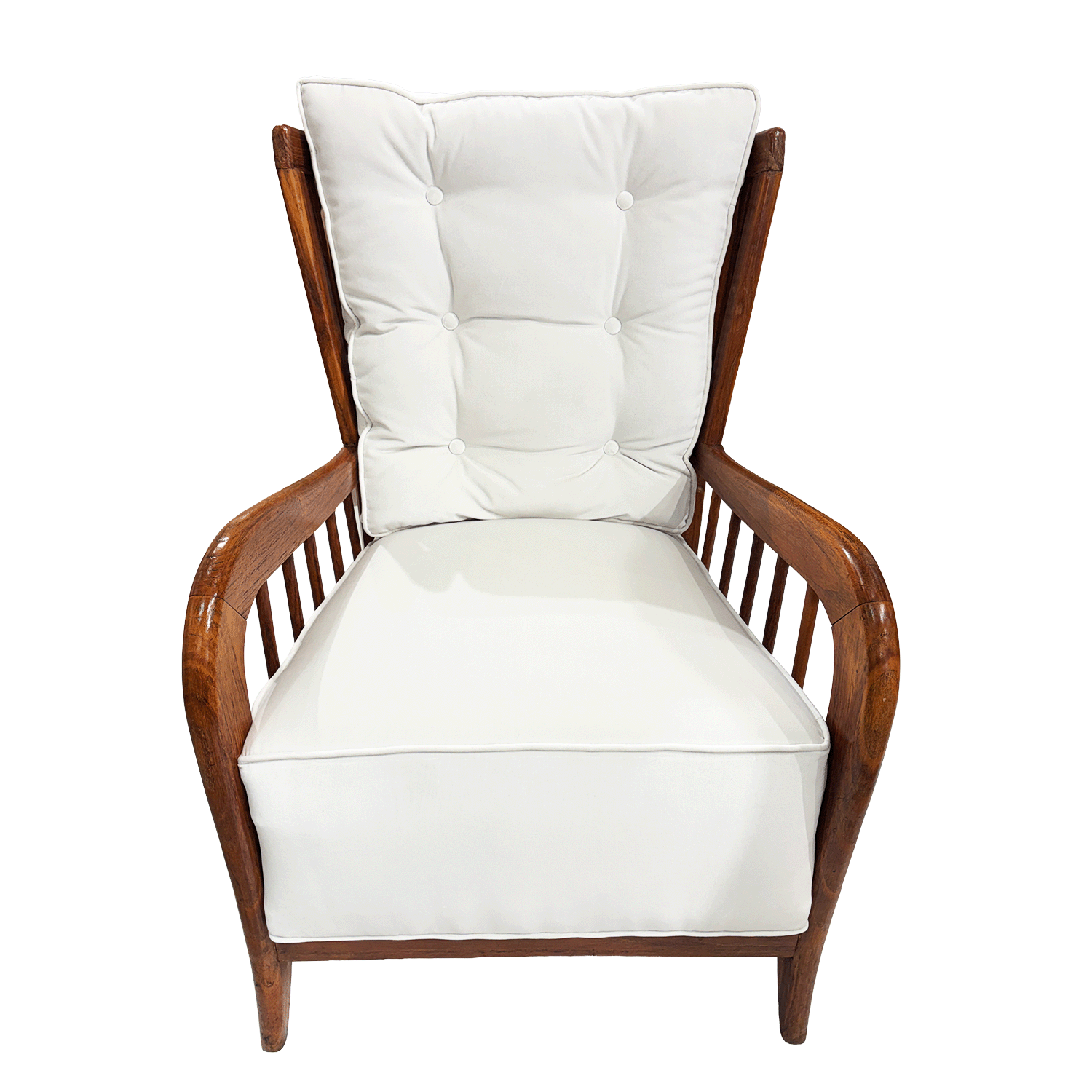 Mid-Century Modern Italian Cherrywood Lounge Chair Attributed to Paolo Buffa, circa 1950s