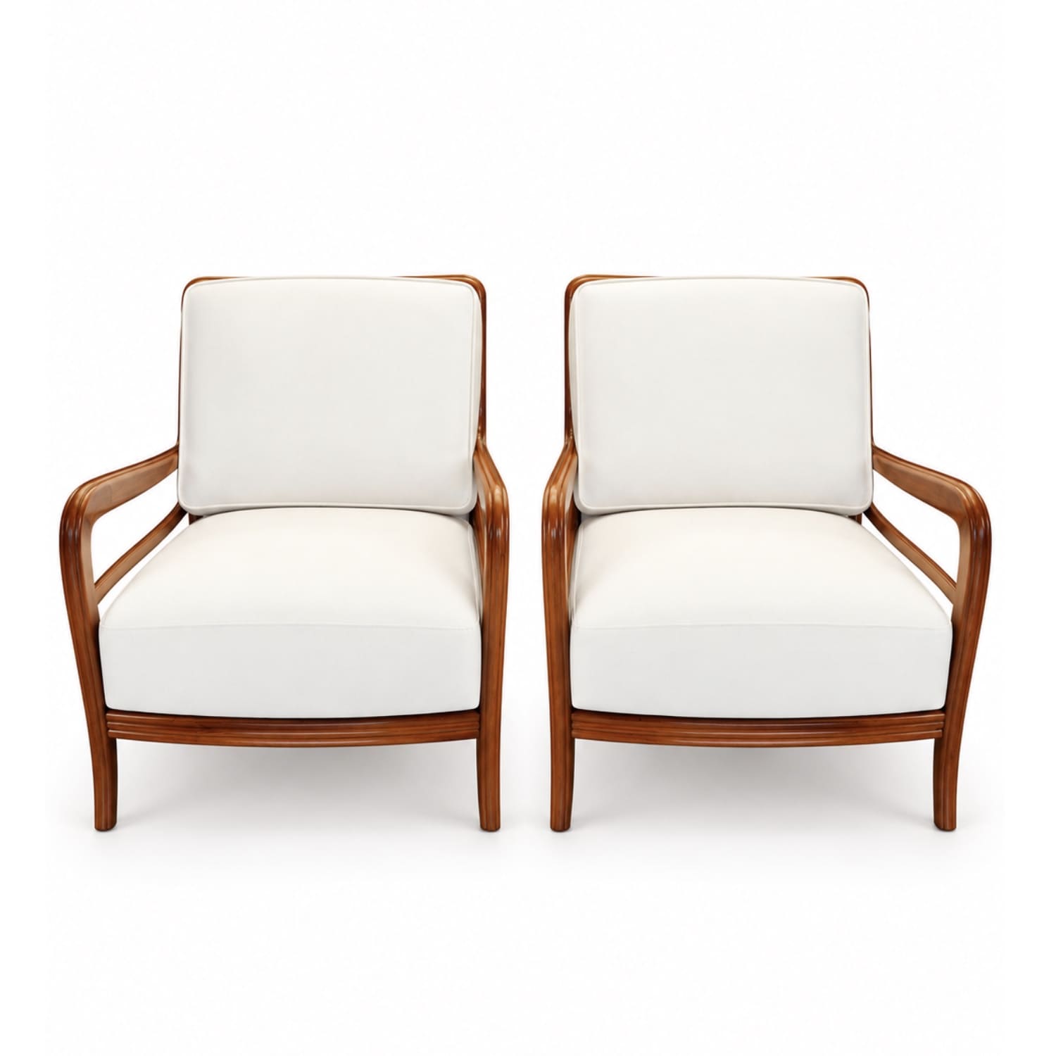20th Century Italian Pair of Cherrywood Armchairs by Paolo Buffa