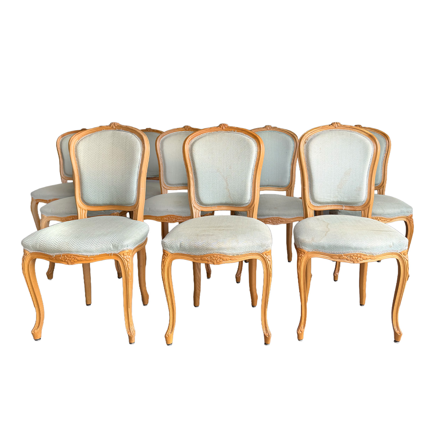 20th Century French Set of Twelve Louis XV Style Polished Walnut Dining Chairs