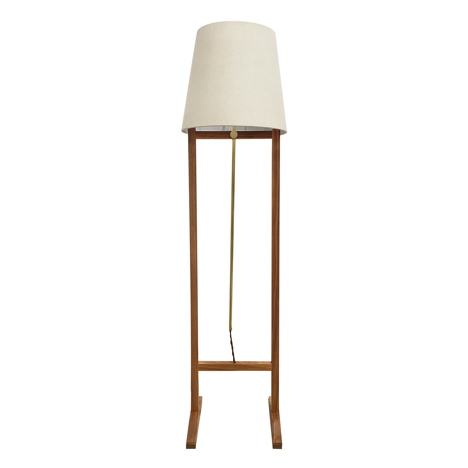 20th Century Swedish Svenskt Tenn Walnut Floor Lamp – Brass Light by Josef Frank