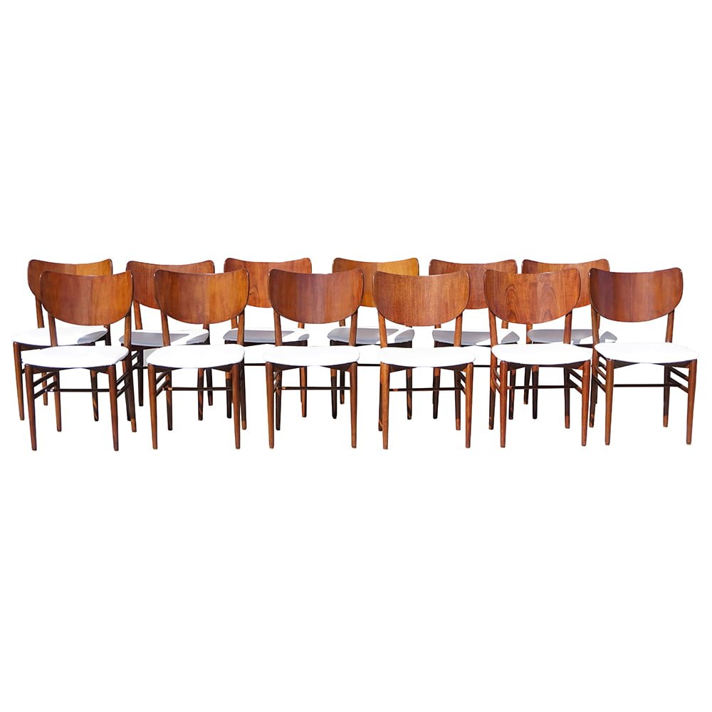 20th Century Danish Set of Twelve Vintage Oak Dining Chairs by Nils & Eva Koppel