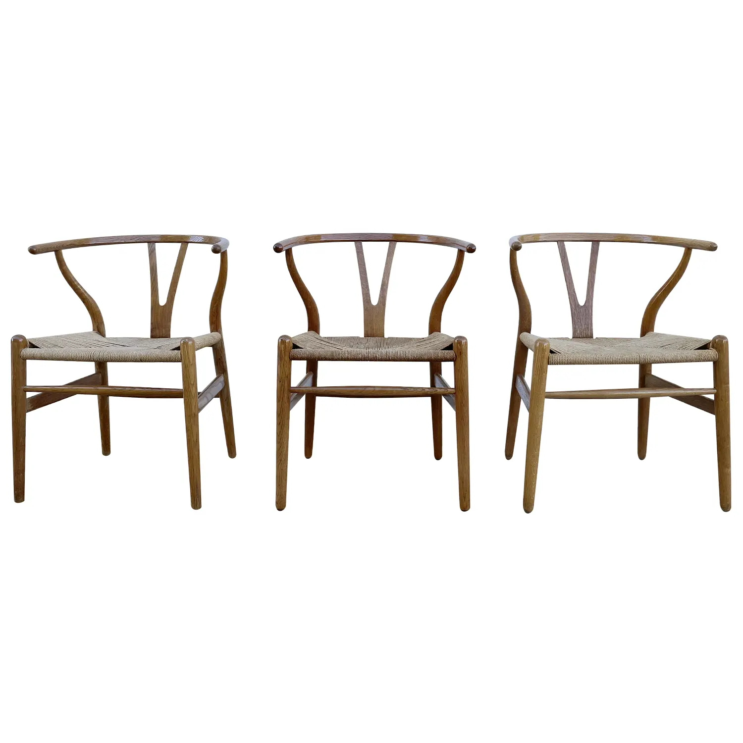 20th Century Danish Set of Three Carl Hansen & Søn Y Chairs by Hans J. Wegner