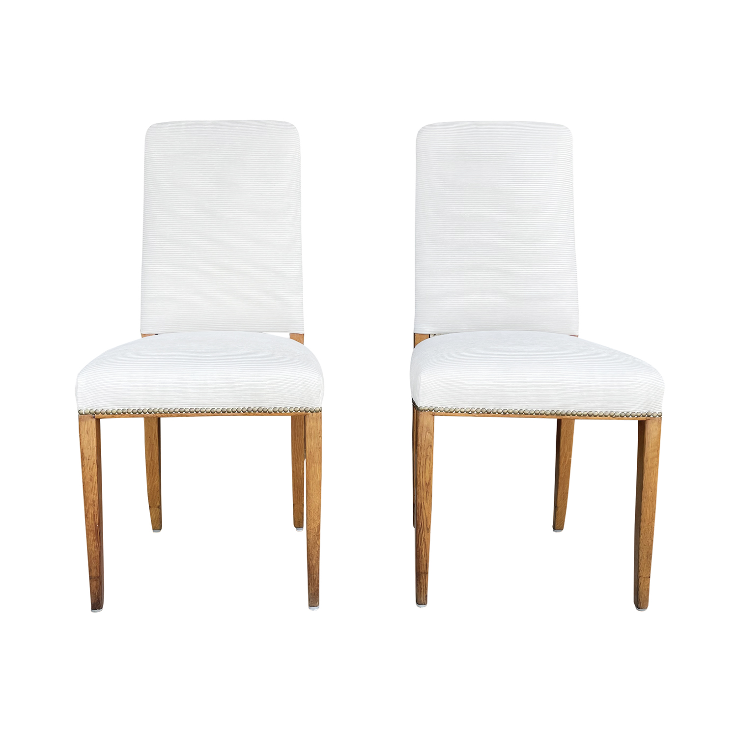 20th Century White Swedish Pair of Vintage Birch Dining Chairs by Carl Malmsten