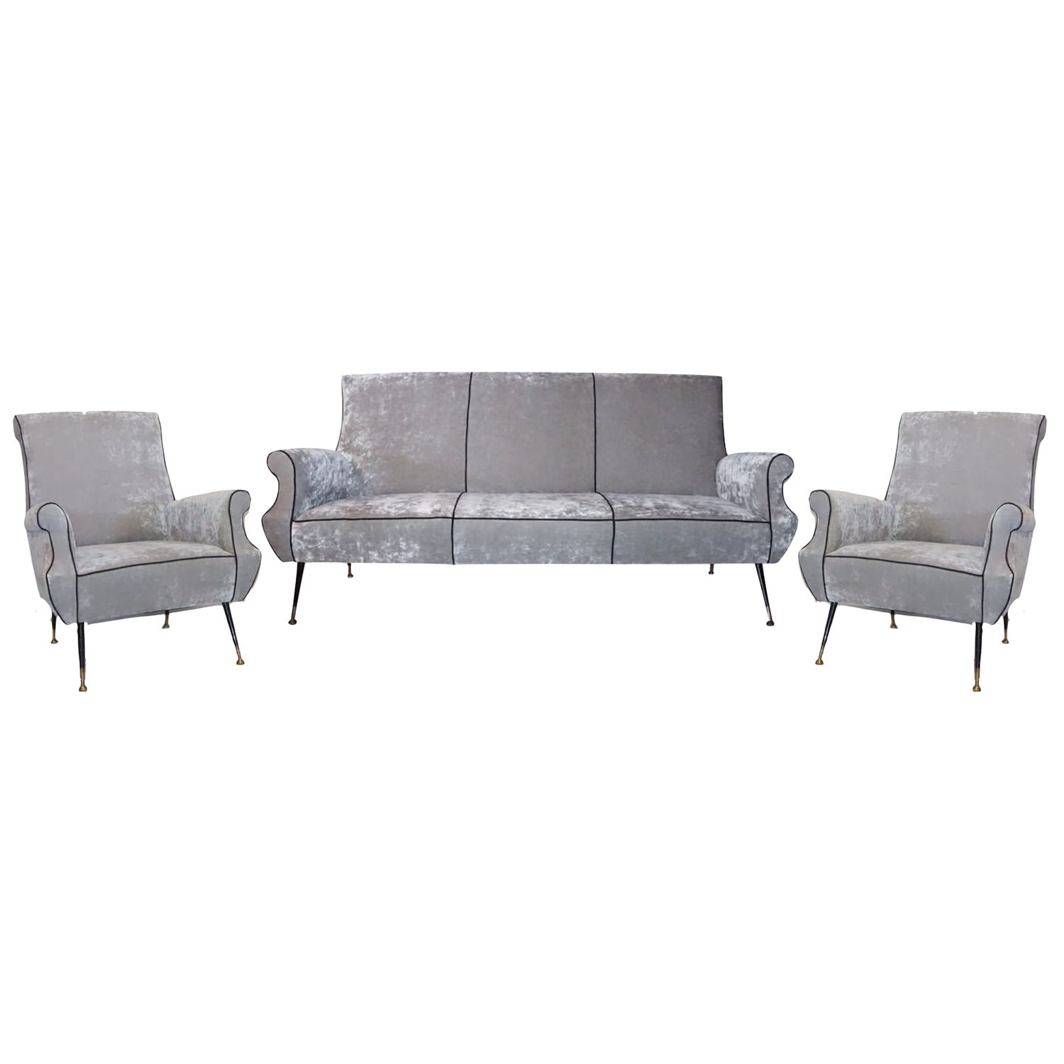 20th Century White-Grey Italian Minotti Living Room Set by Gigi Radice