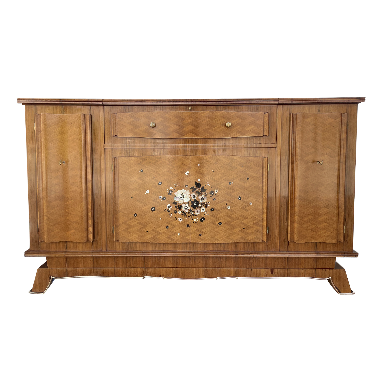 20th Century French Art Deco Mahogany, Ebony Credenza by Jules Leleu