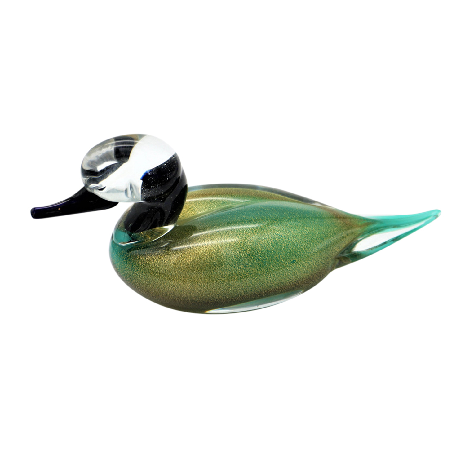 20th Century Bilious Green Italian Murano Glass Duck by Paolo Venini & Zuccheri