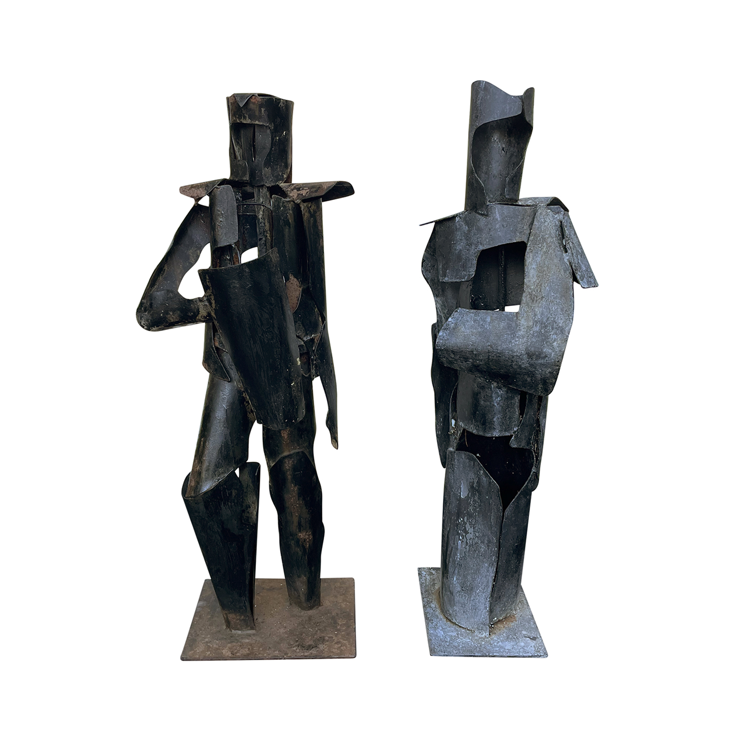 20th Century Grey English Pair of Steel Sculptures by June Barrington-Ward