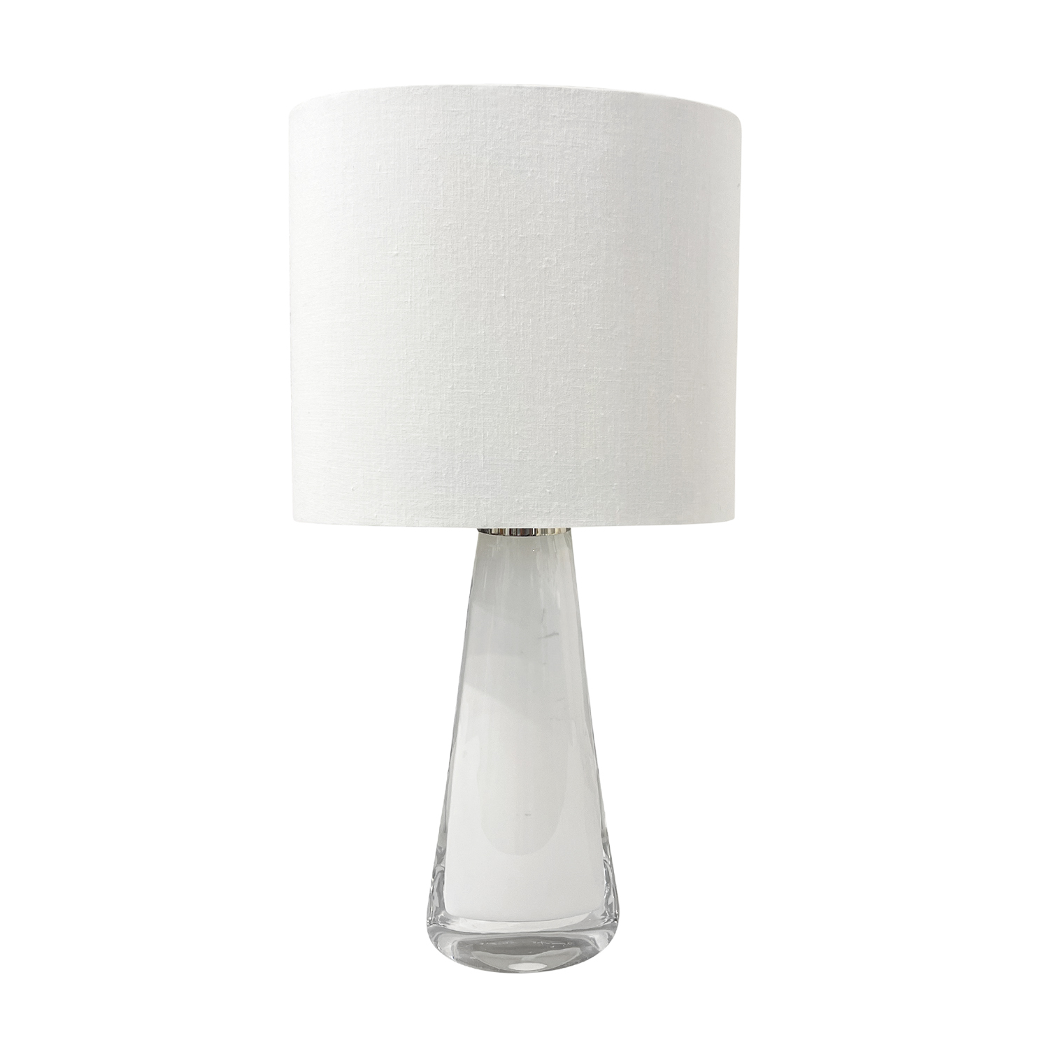 20th Century White Swedish Orrefors Table Lamp – Oval Light by Carl Fagerlund