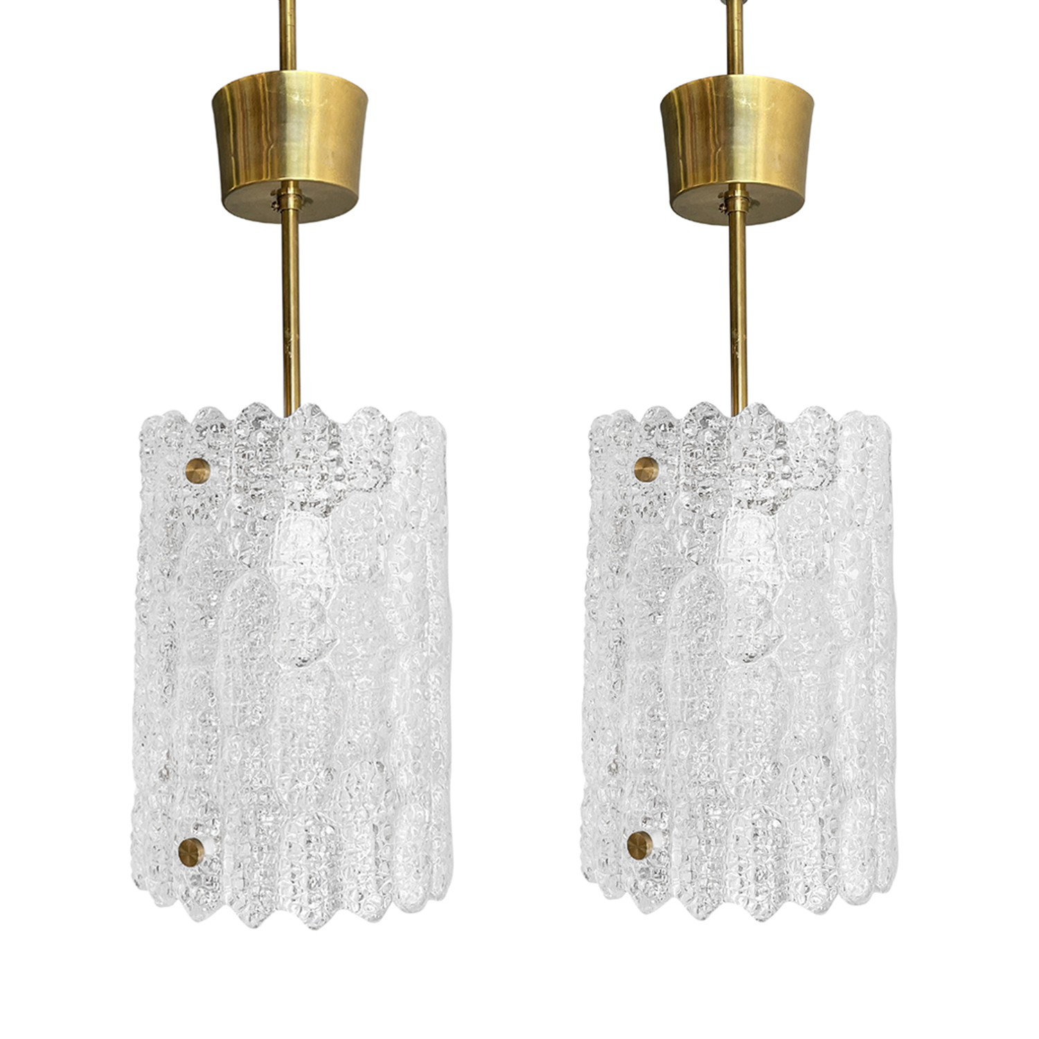 20th Century Swedish Pair of Orrefors Glass Ceiling Lights by Carl Fagerlund