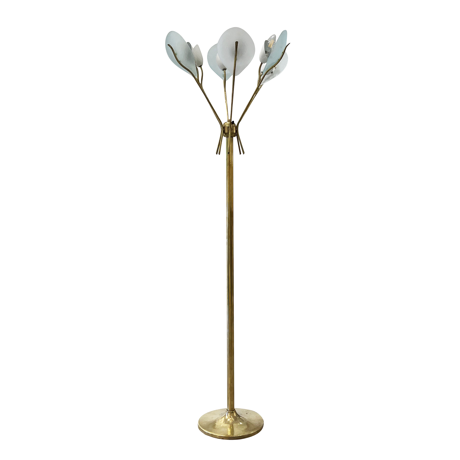 20th Century Italian Arredoluce Polished Brass Floor Lamp by Angelo Lelii