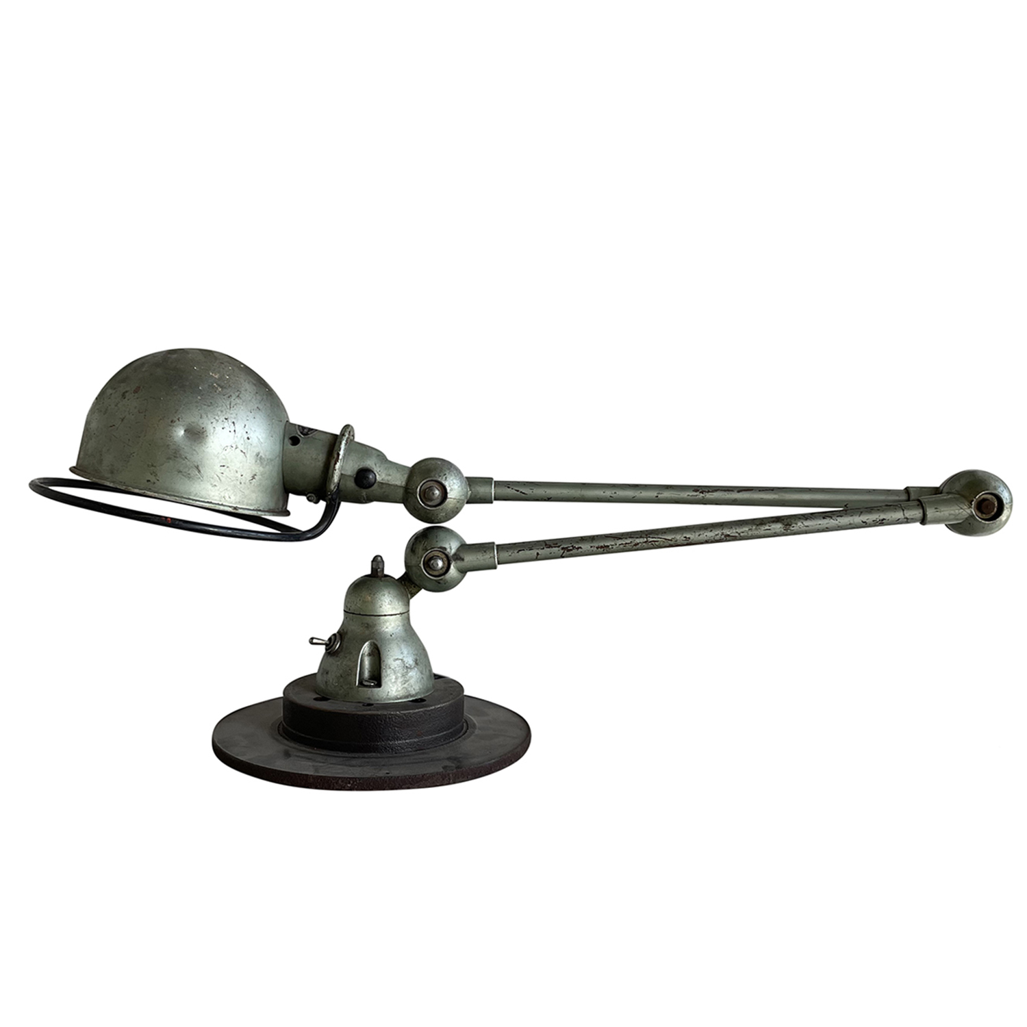 20th Century Metallic-Green French Jielde Metal Desk Lamp by Jean Louis Domecq