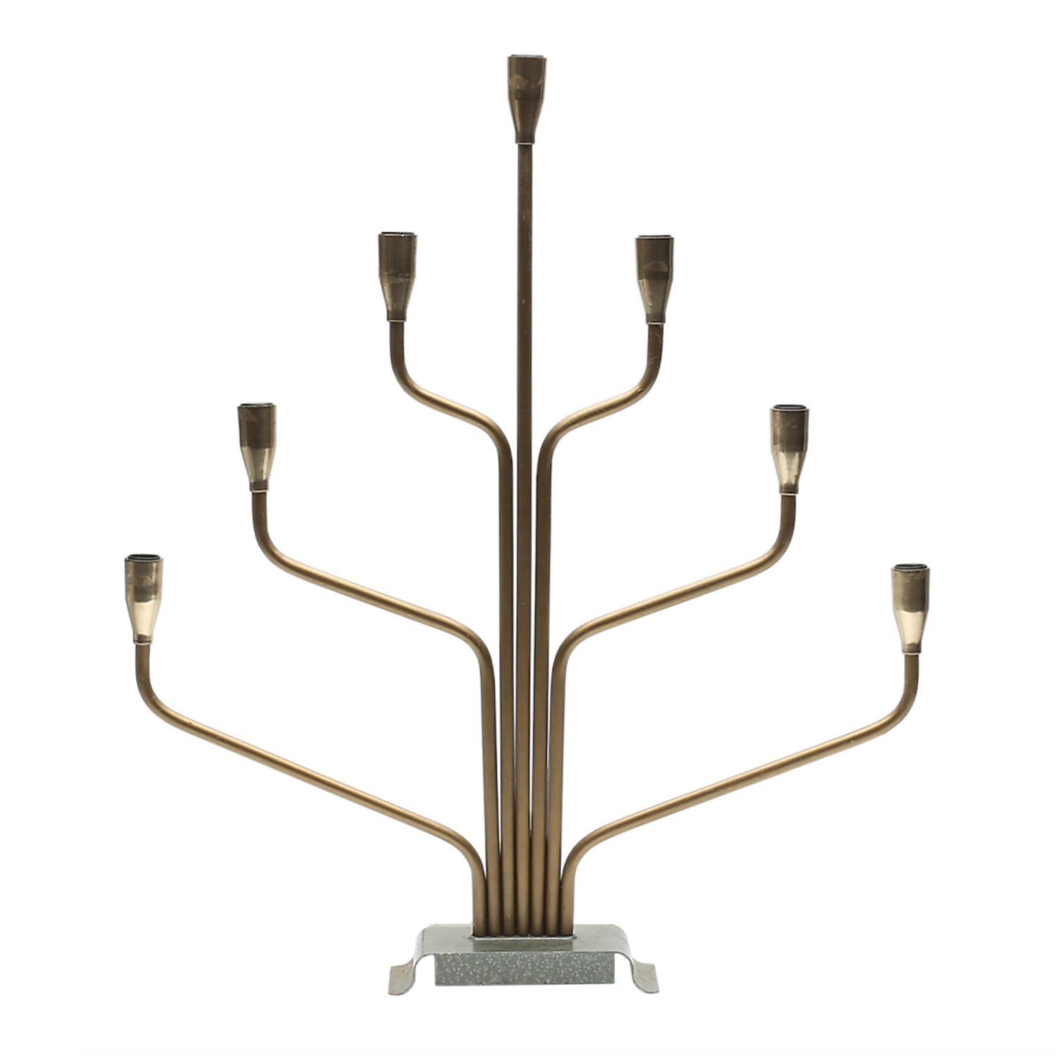 20th Century Gold Adventsljusstake – Swedish Brass Table Light Candelabra
