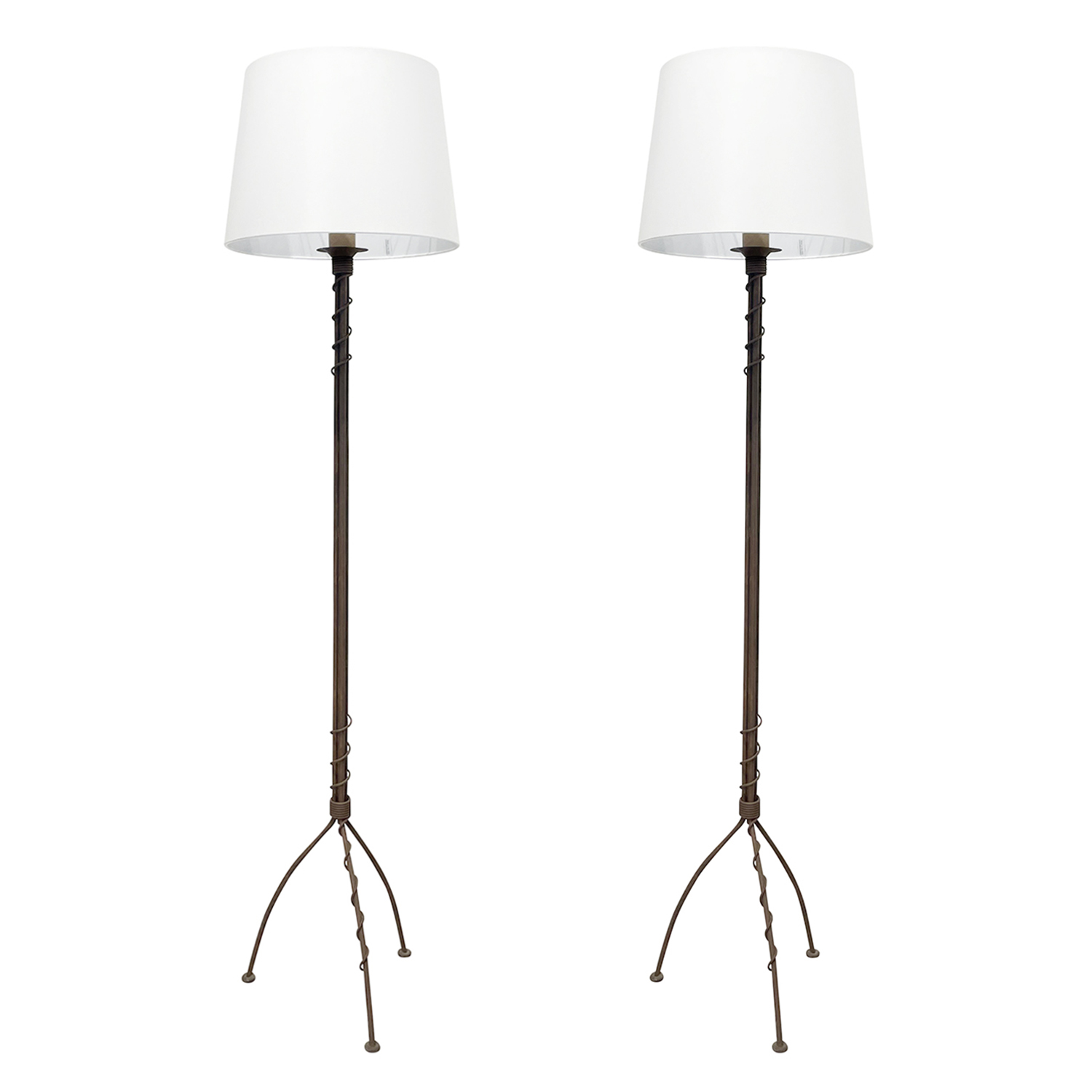 20th Century French Pair of Vintage Iron Sculptural Floor Lamps by Robert Kostka