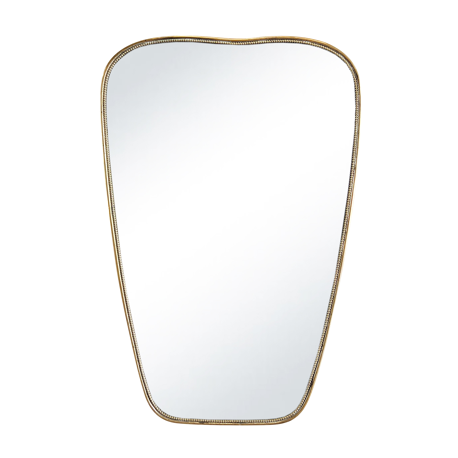 20th Century Italian Modernist Vintage Mid-Century Brass Wall Glass Mirror