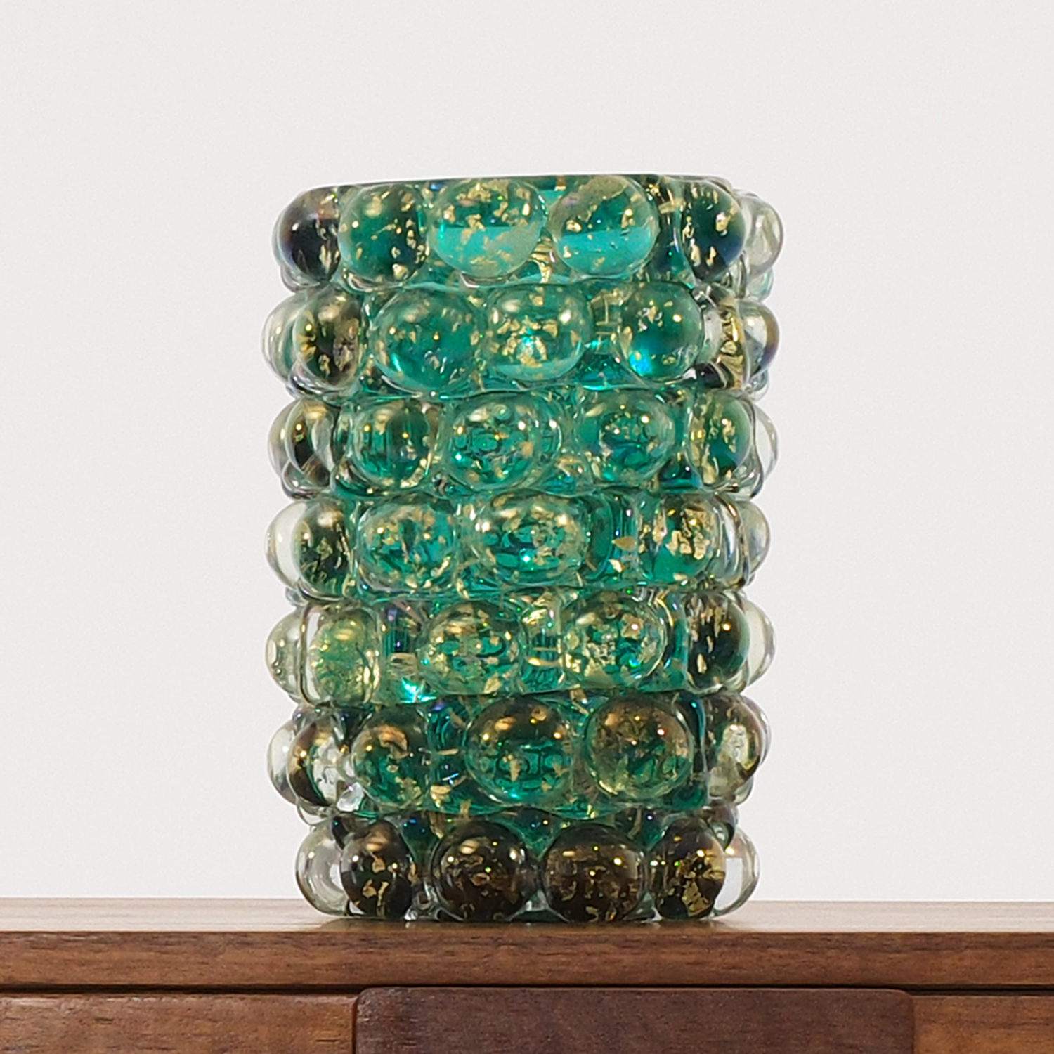 20th Century Green Italian Single Vintage Murano Glass Vase by Ercole Barovier