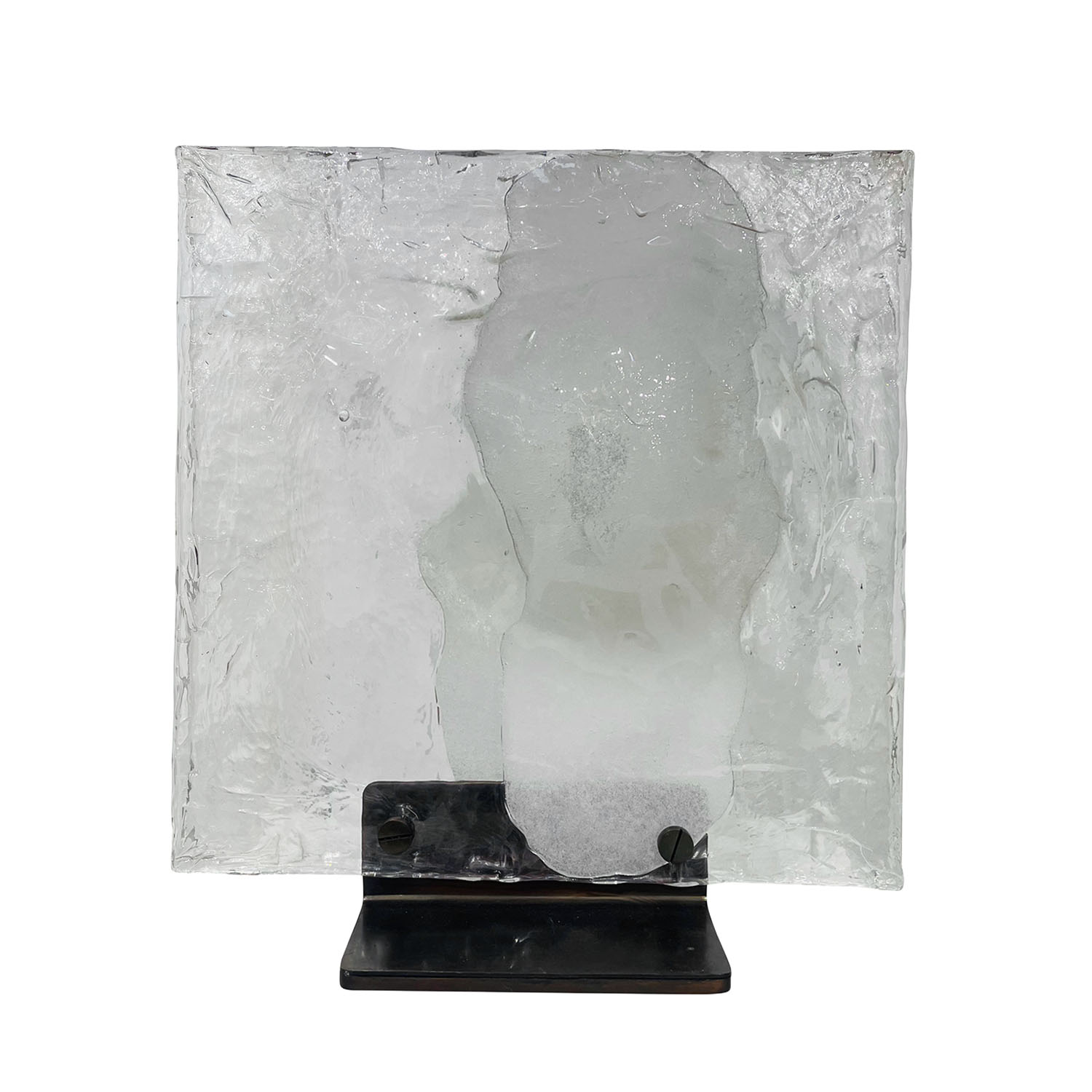 20th Century Italian Vintage Smoked Murano Glass Table Lamp by Paolo Venini