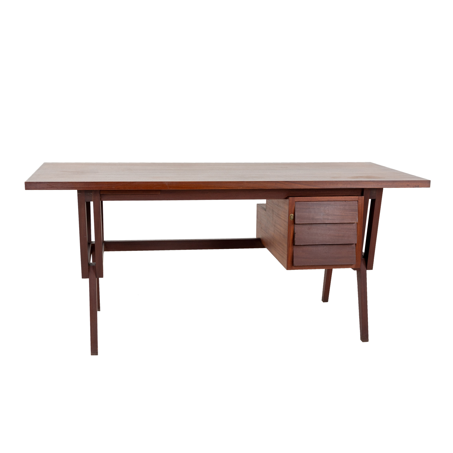 20th Century Italian Mahogany Writing Table – Vintage Walnut Desk by Ico Parisi