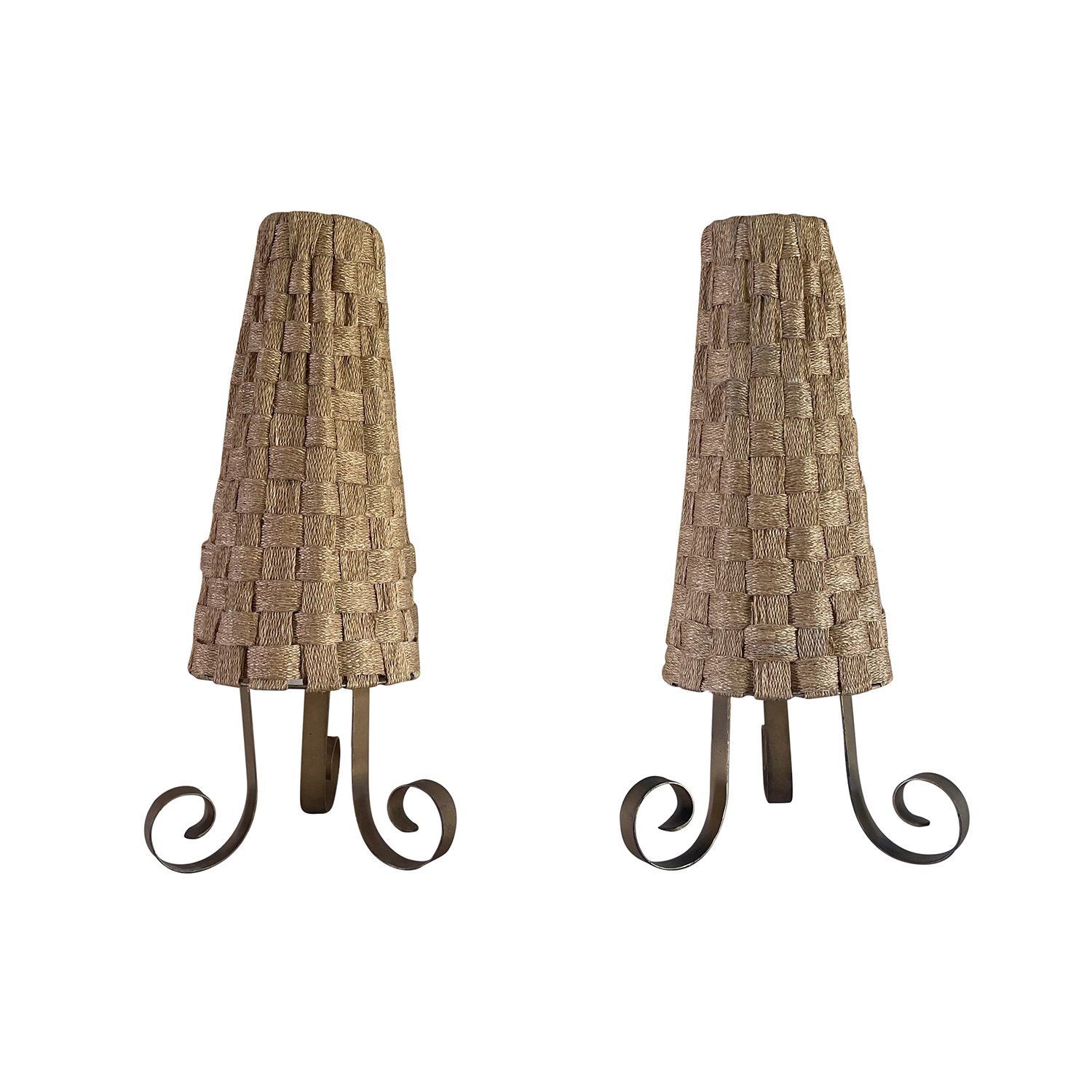 20th Century Danish Pair of Mid Century Modern Fine Rope Table Lamps