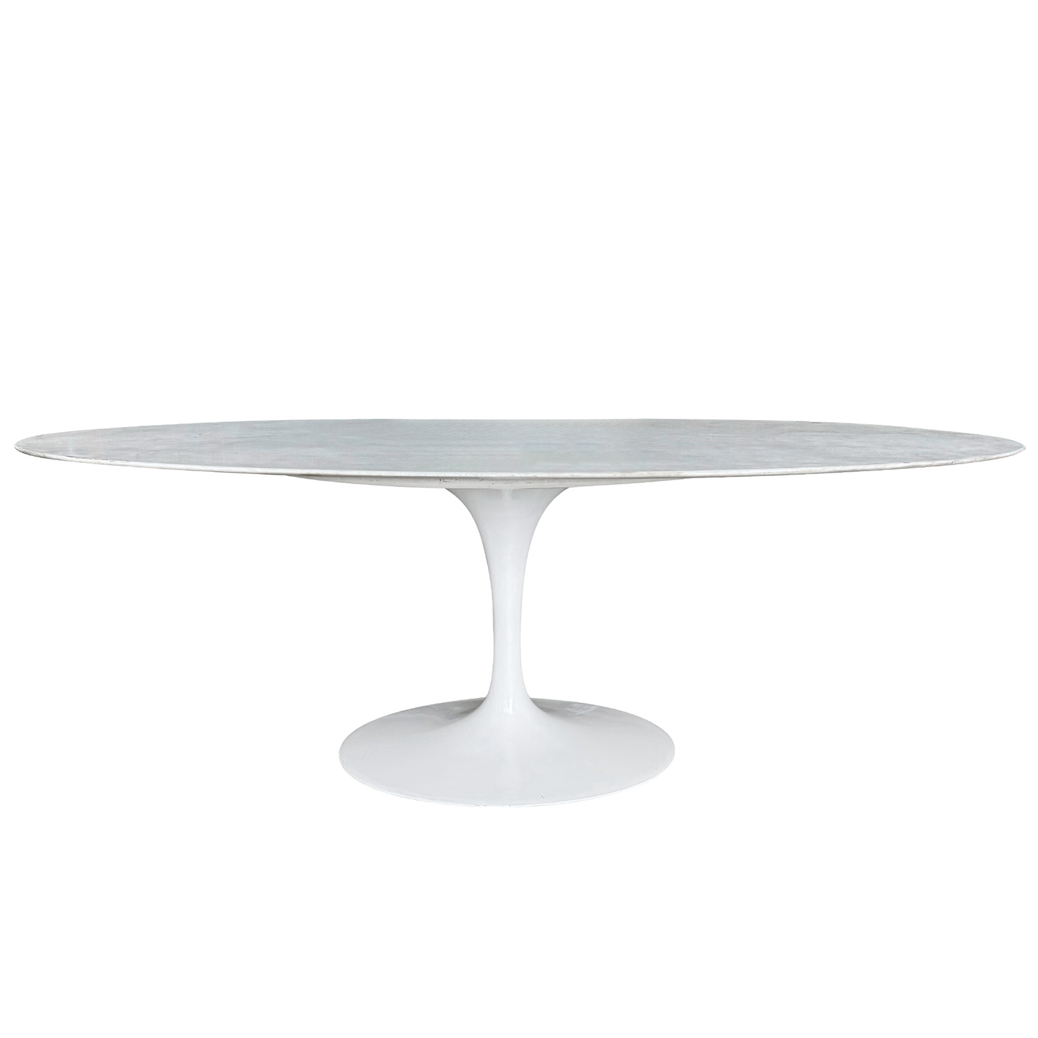 20th Century American Oval Knoll Carrara Marble Dining Table by Eero Saarinen