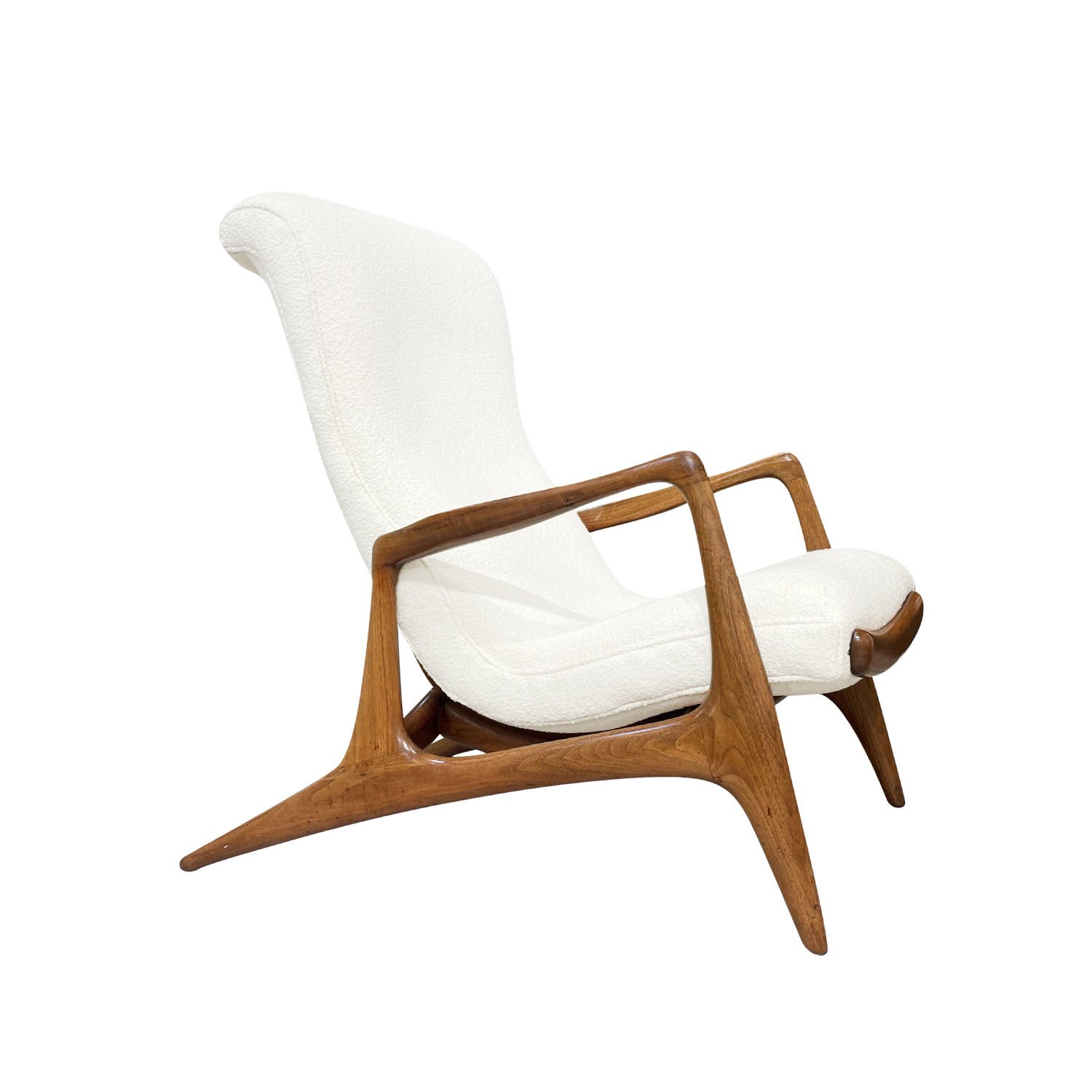 20th Century Walnut Reclining Lounge Chair