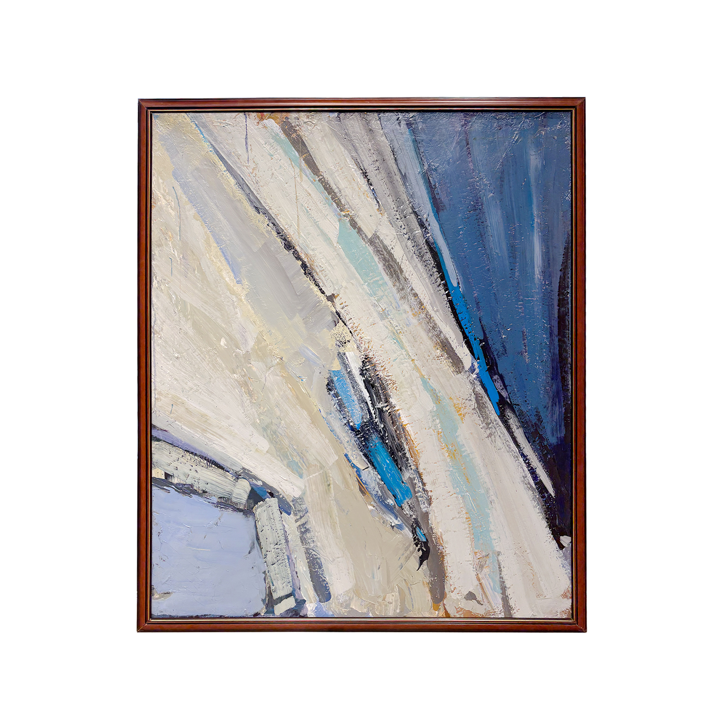 20th Century French Vintage Modern Oil on Canvas Painting by Christiane Bastide