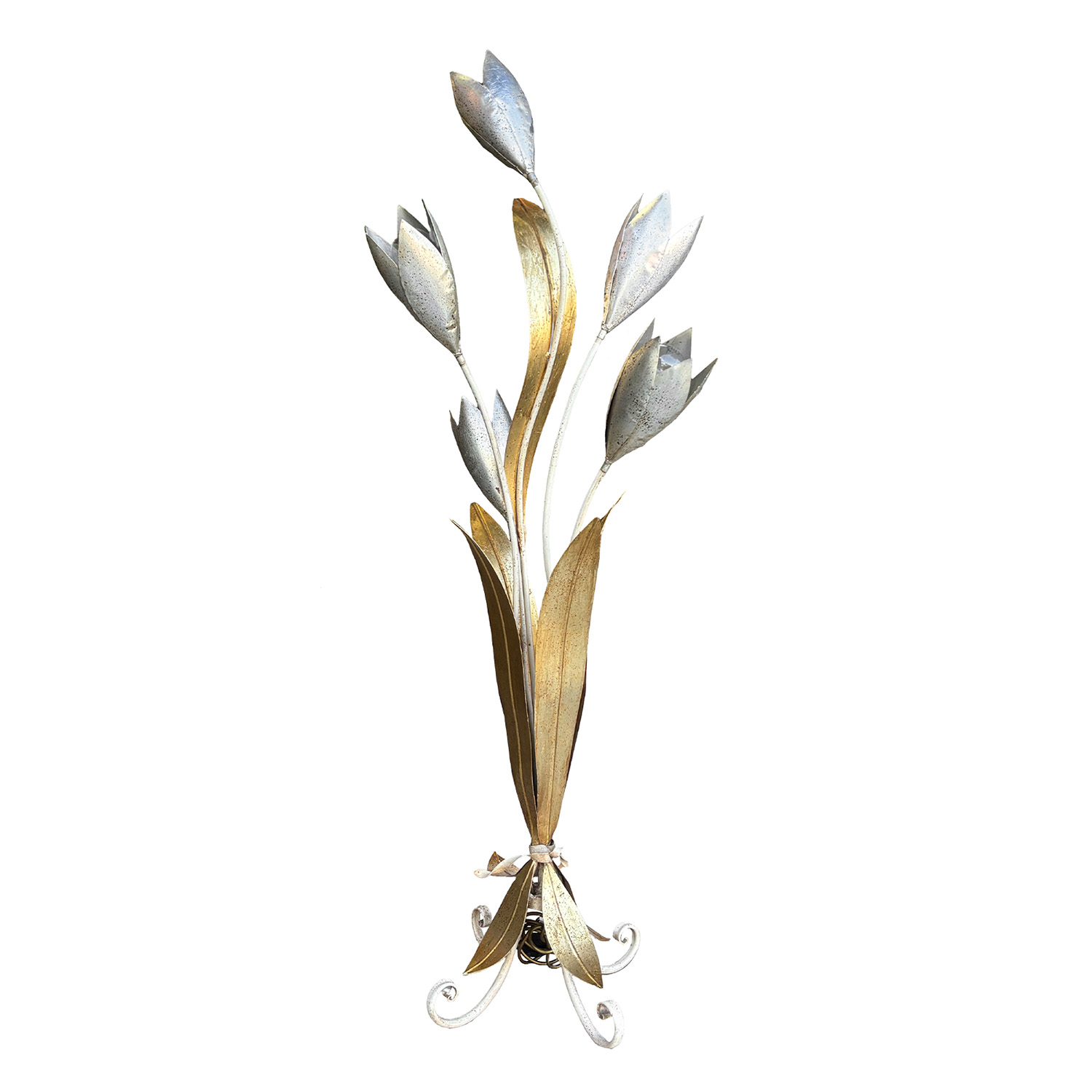 Hans Kögl Gilded Tulip Lamp, Circa 1960, Germany