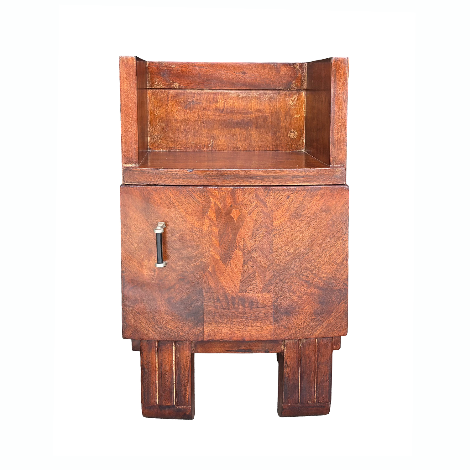 20th Century French Art Deco Mahogany Bedside Table – Vintage Nightstand