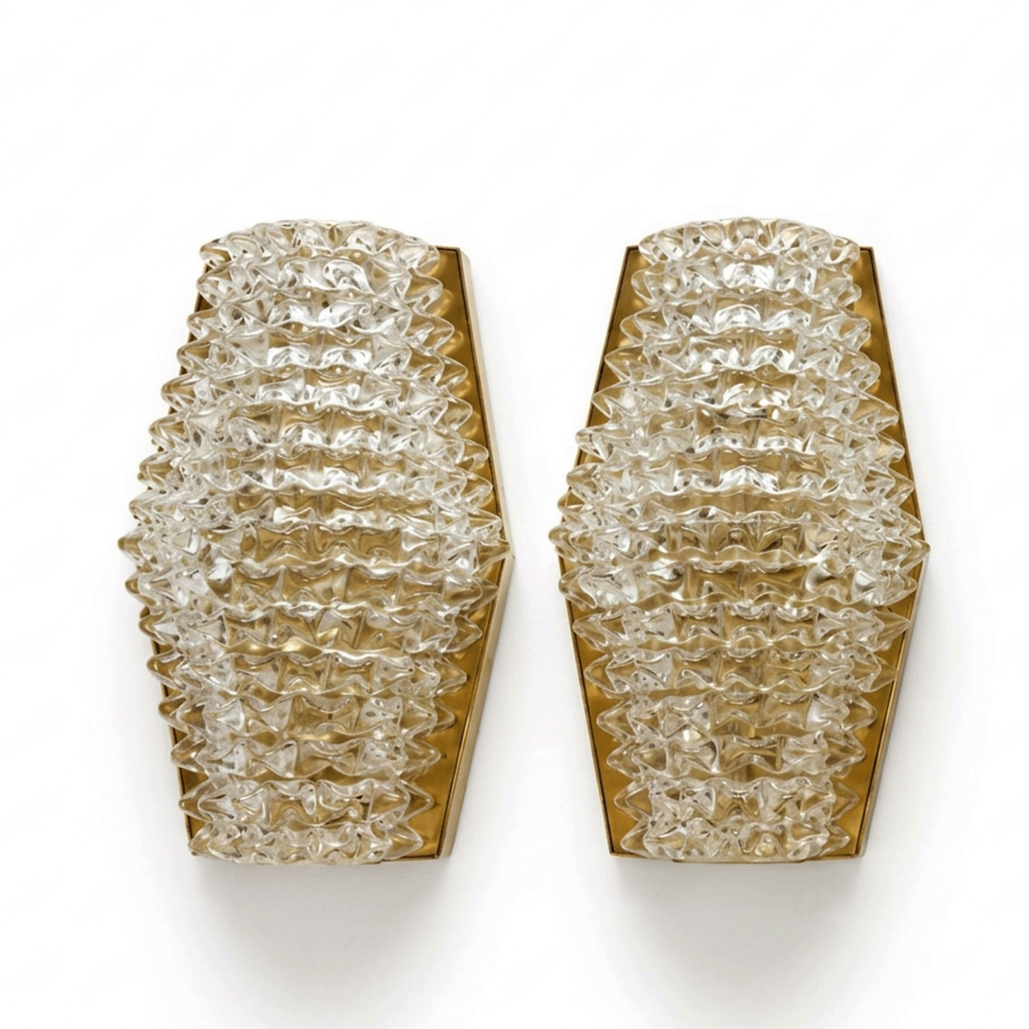 Pair of Mid-Century Murano Glass Wall Sconces Attributed to Barovier & Toso, Italy, 1960s