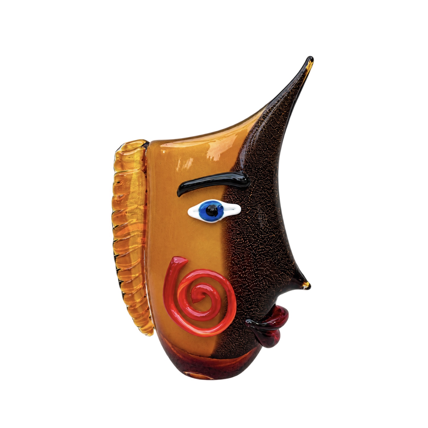 Italian Murano Glass Face Sculpture